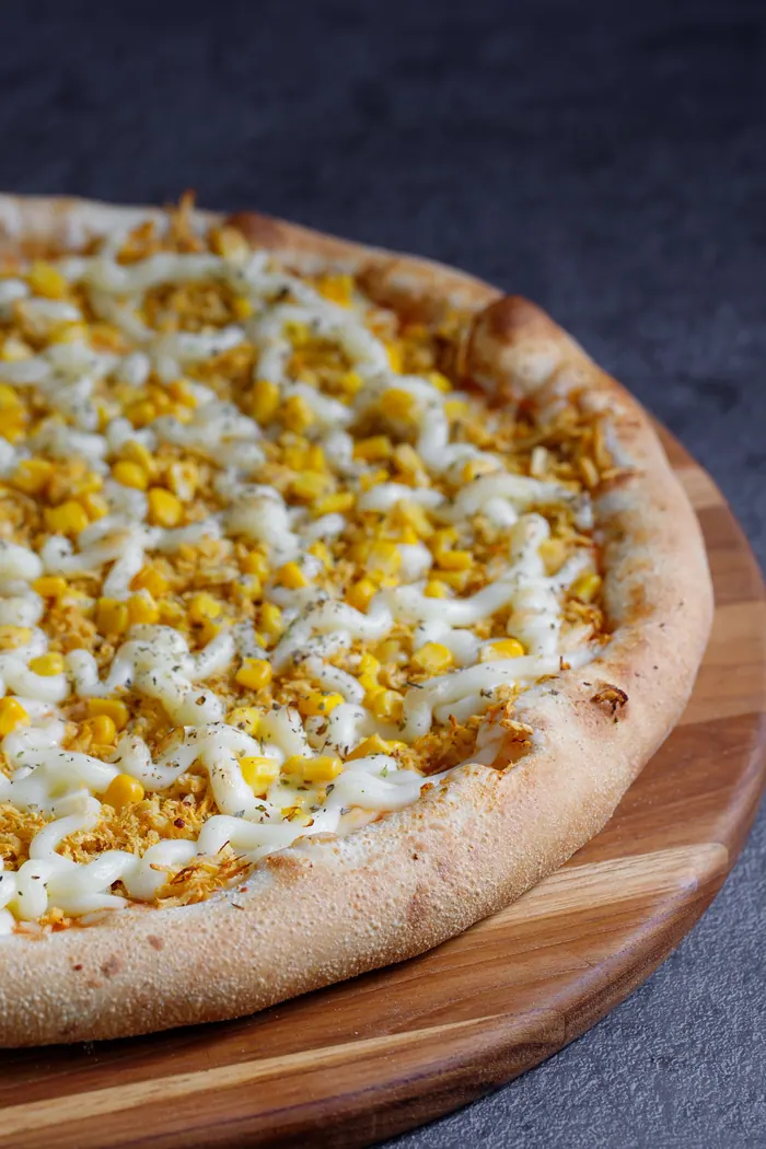 Pizza preparada para delivery